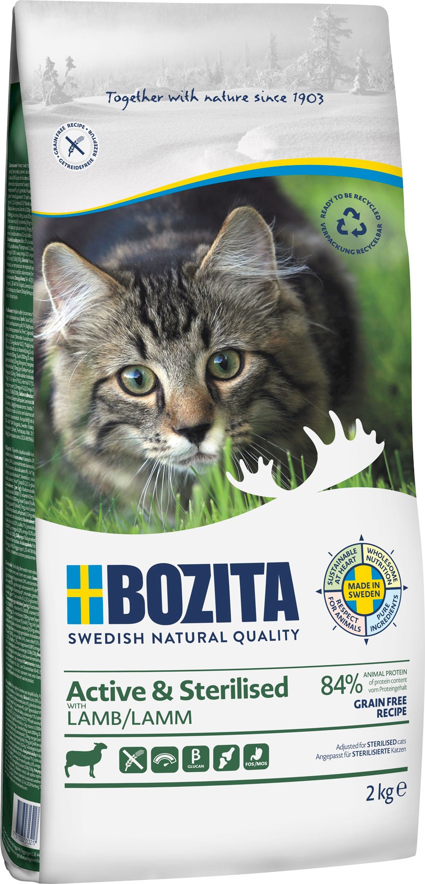 Bozita Active & Sterilised jagnięcina adult 2 kg