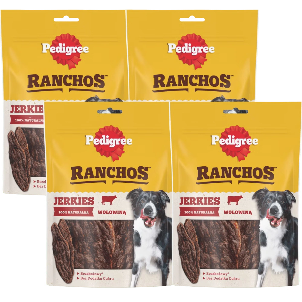 Pedigree Rancho Jerkies wołowina adult 180 g × 4