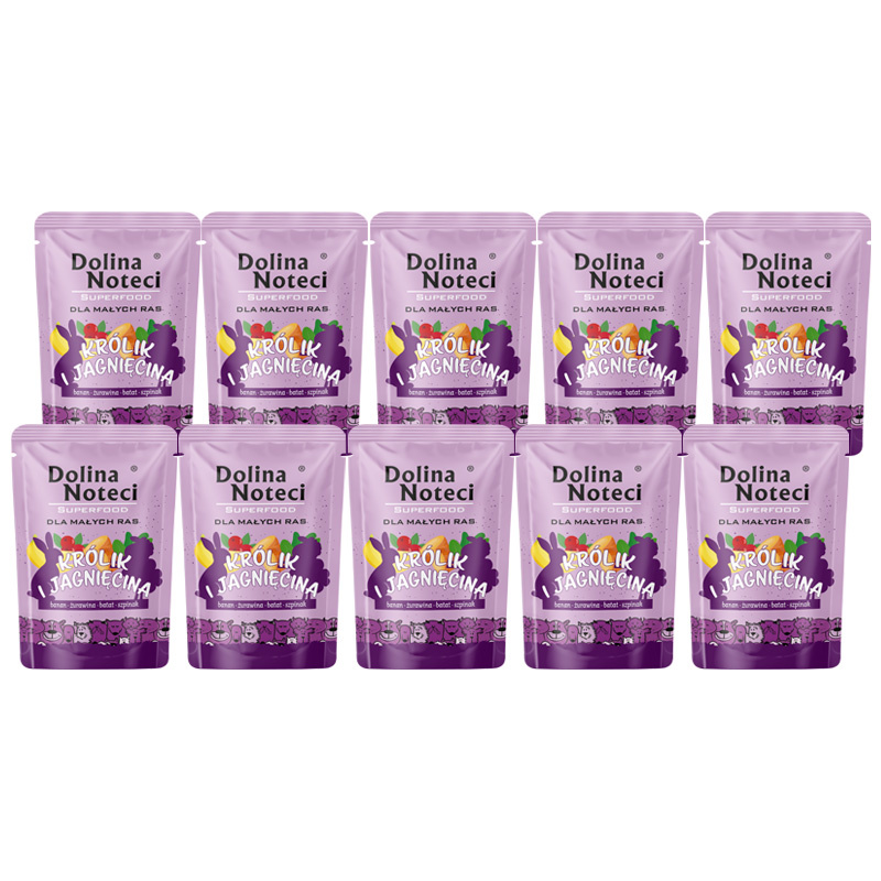Dolina Noteci Superfood jagnięcina, królik adult małe rasy 100 g × 10