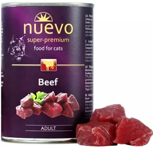 Nuevo Super Premium wołowina dla dorosłych kotów 400 g