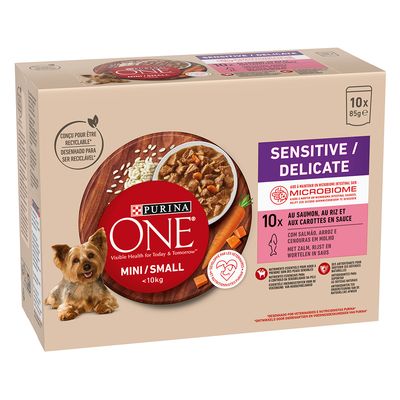 Purina ONE Mini Sensitive-Delicate łosoś adult małe rasy 85 g × 20