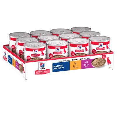 Hill's Science Plan kurczak, wołowina senior 370 g × 24
