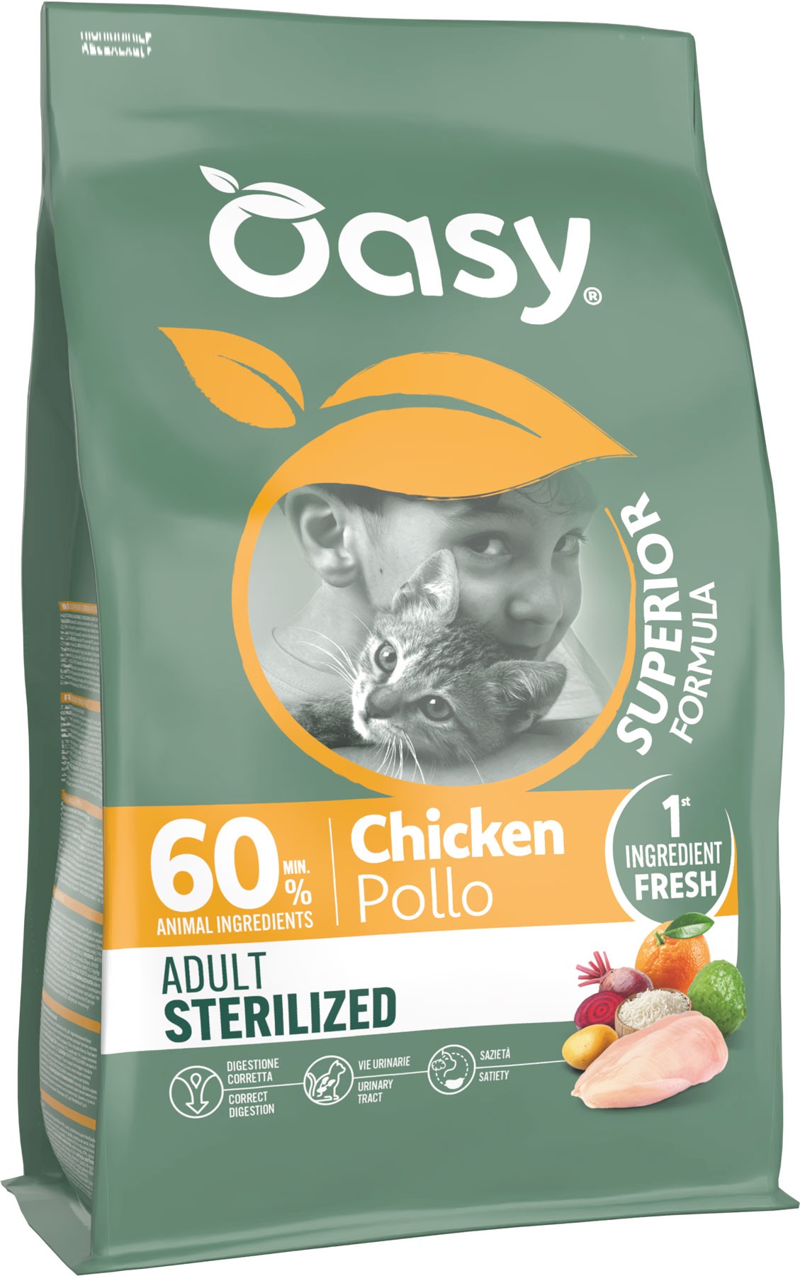 Oasy Superior Sterilised kurczak adult 1,5 kg