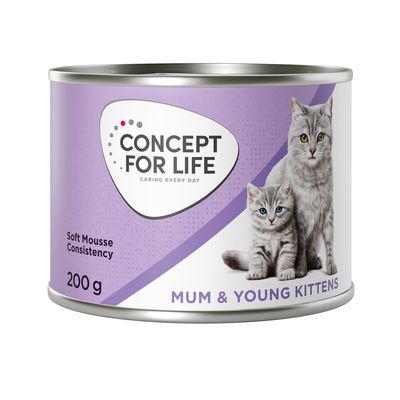 Concept for Life Mum & Young Kittens drób, wołowina pasztet kitten 200 g × 6