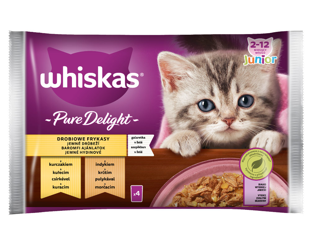 Whiskas Junior mix smaków w galaretce kitten 85 g × 4