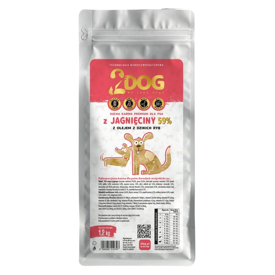 2Dog Premium jagnięcina 1,2 kg