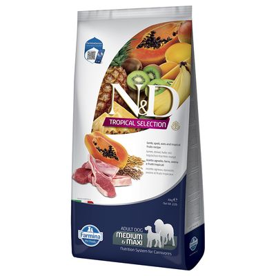 Farmina N&D Tropical Selection jagnięcina adult średnie rasy, duże rasy 10 kg × 2