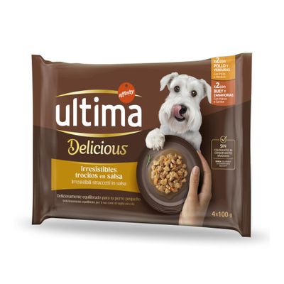 Ultima Delicious kurczak, wołowina adult małe rasy 100 g × 44