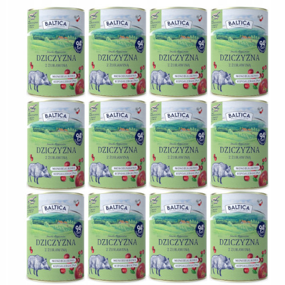 Baltica Smaki Regionów dziczyzna z żurawiną adult 400 g × 12