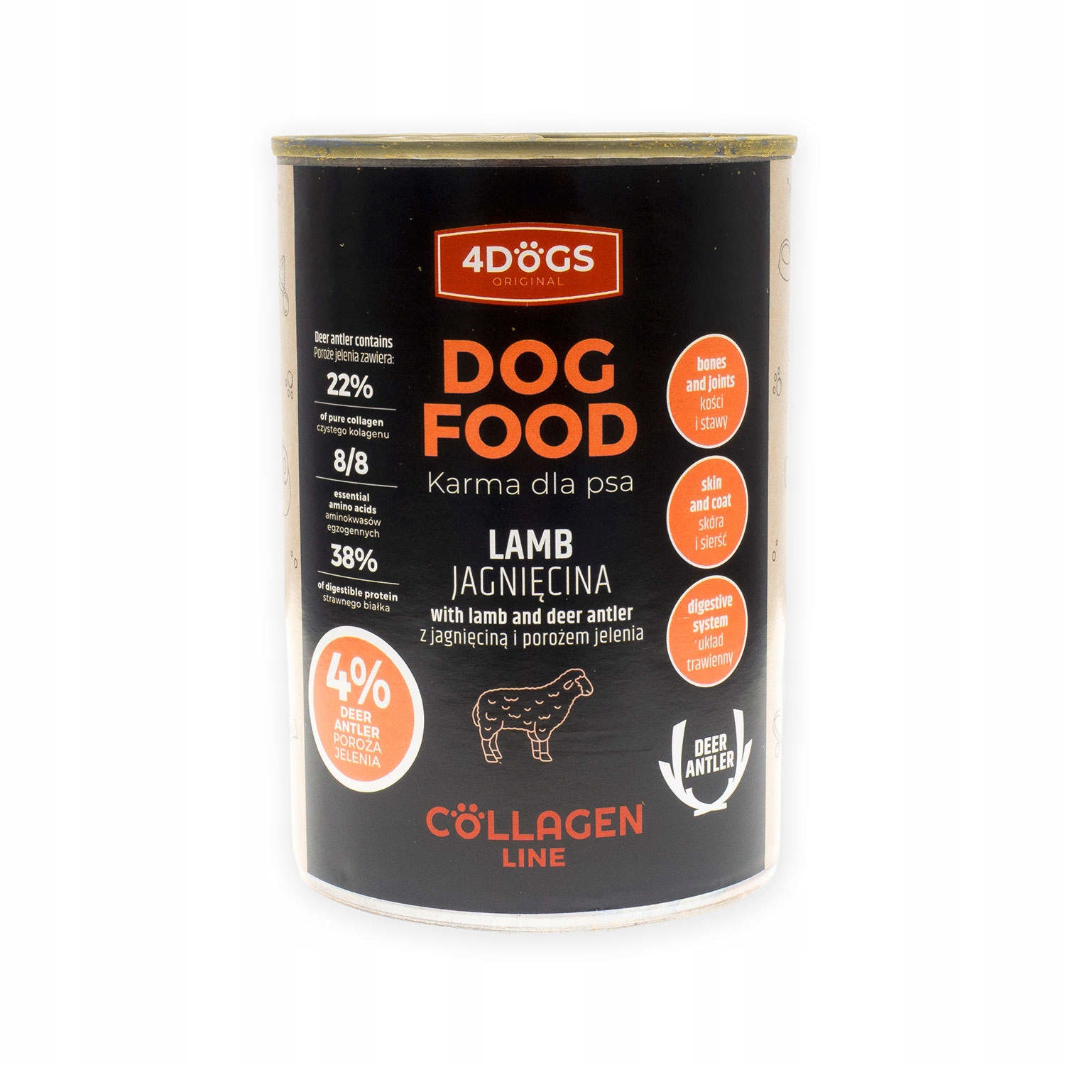 4Dogs Collagen Line jagnięcina 400 g