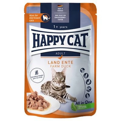 Happy Cat Skin & Coat kaczka w sosie 85 g × 12