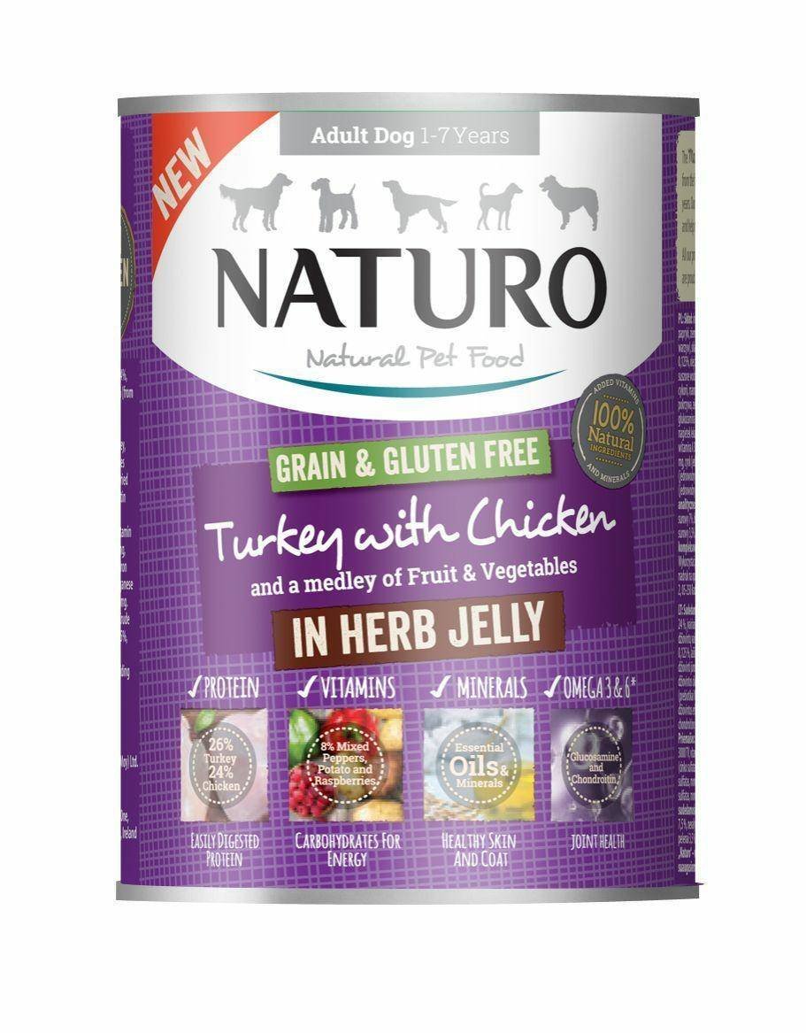 Naturo indyk, kurczak adult 390 g