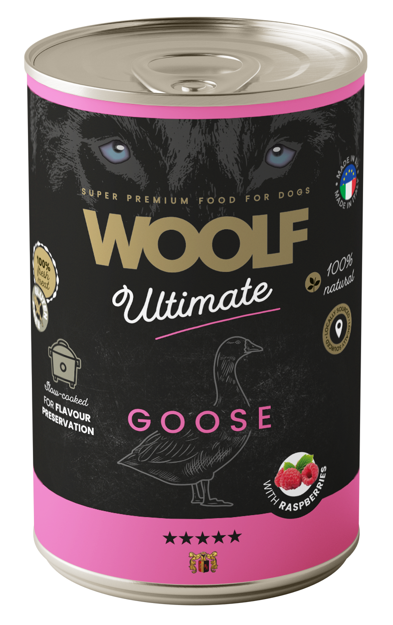 Woolf Ultimate gęś z malinami adult 400 g
