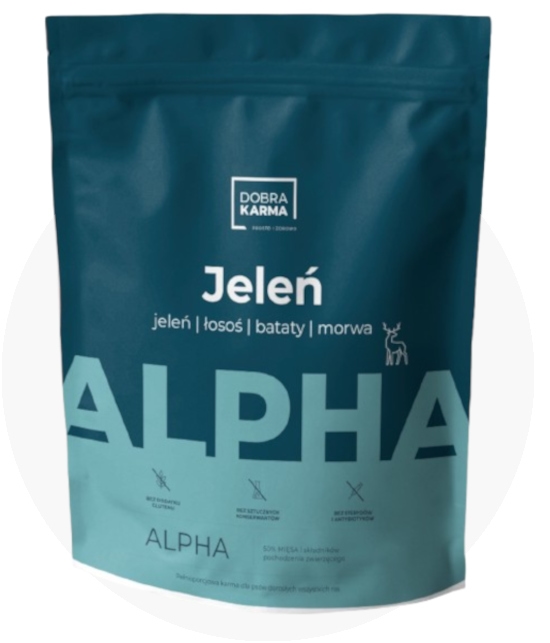 Dobra Karma Alpha jelenina, łosoś adult 100 g