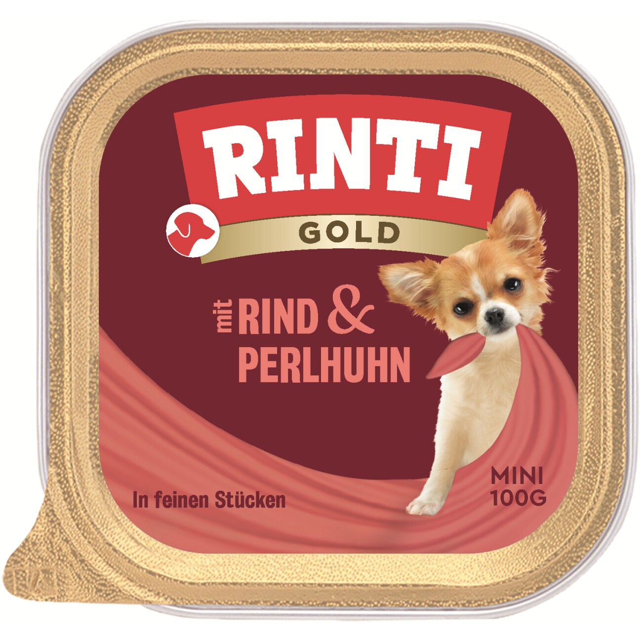 Rinti Gold wołowina, perliczka małe rasy 100 g × 16