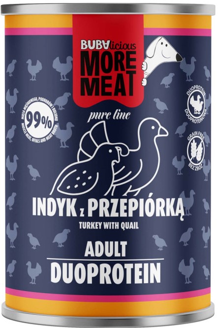 Buba Pure Line indyk, przepiórka adult 400 g
