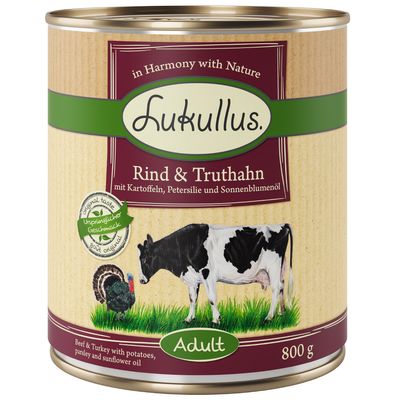 Lukullus Natural indyk, wołowina adult 800 g × 12