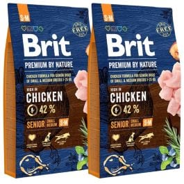 Brit Premium By Nature kurczak senior małe rasy, średnie rasy 8 kg × 2
