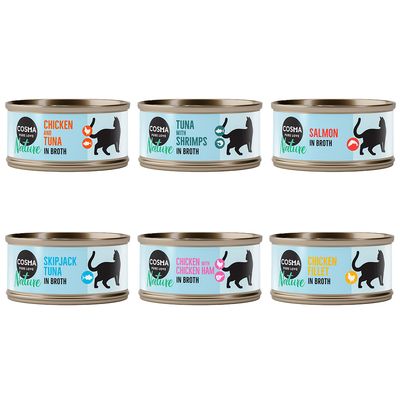 Cosma Nature Indoor mix smaków w bulionie 70 g × 6