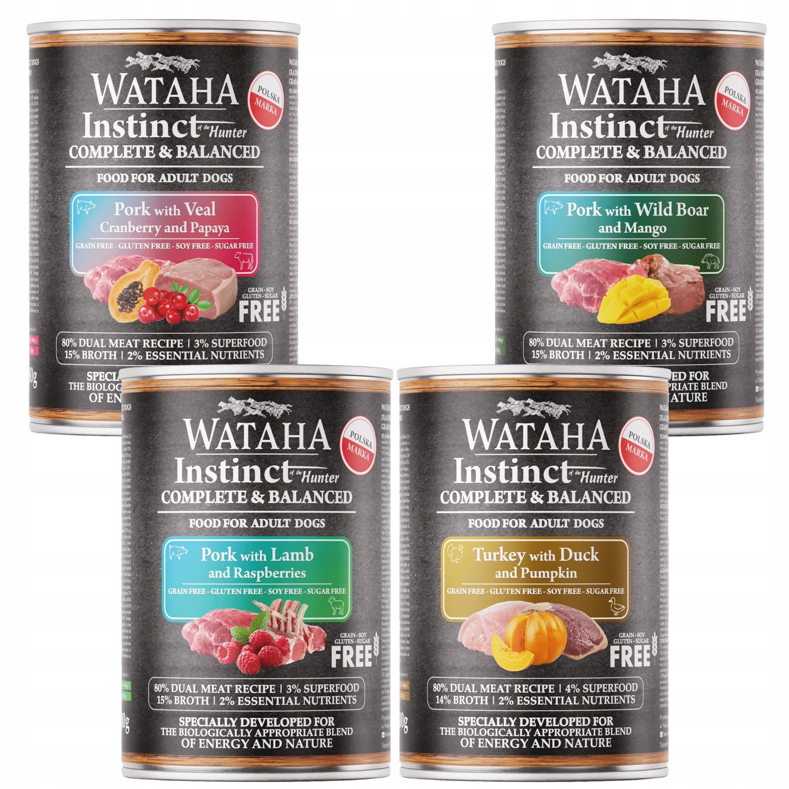 Wataha Instinct 80% adult 400 g × 4
