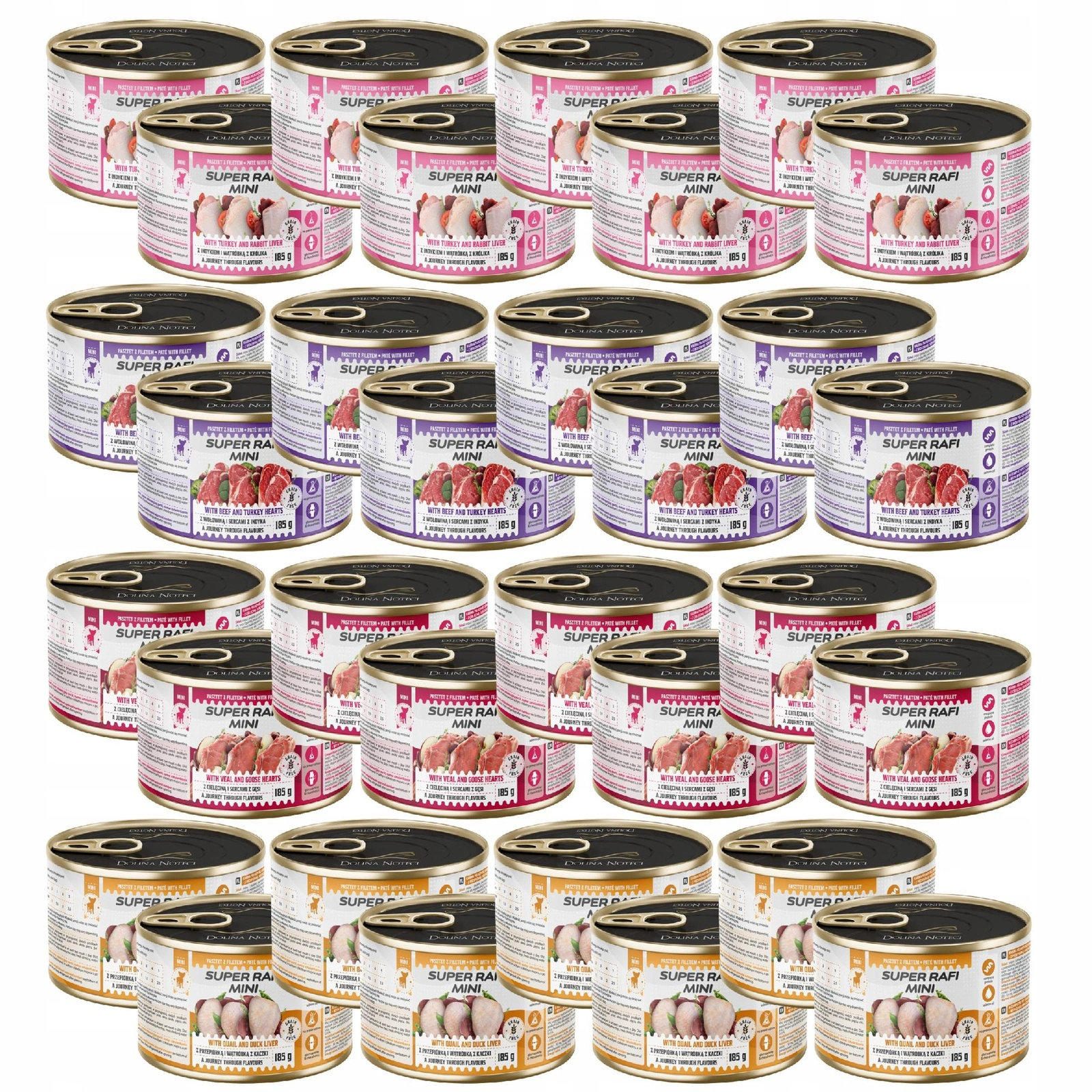 Dolina Noteci Super Rafi Mini mix smaków małe rasy 185 g × 32