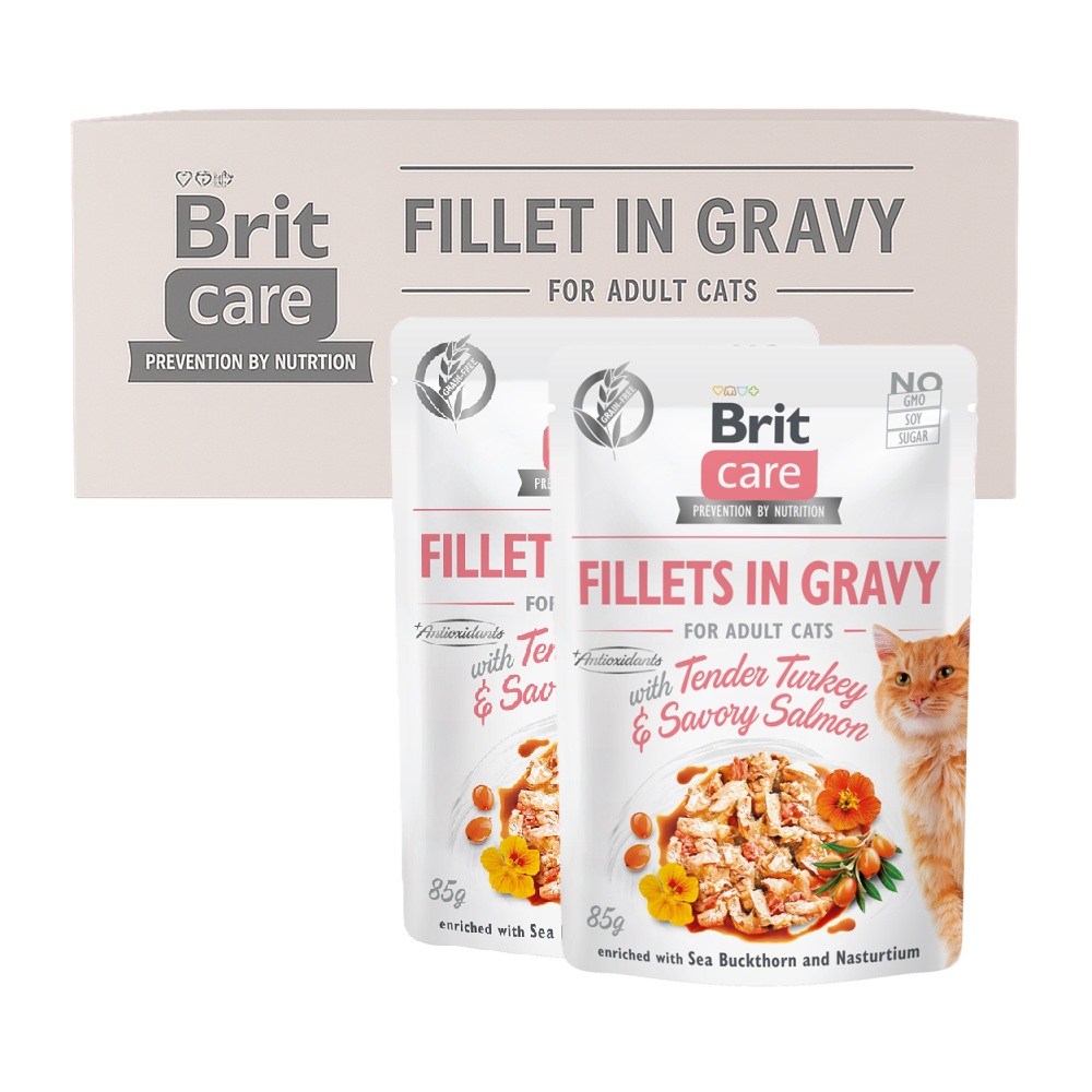 Brit Care indyk, łosoś w sosie adult 85 g × 24