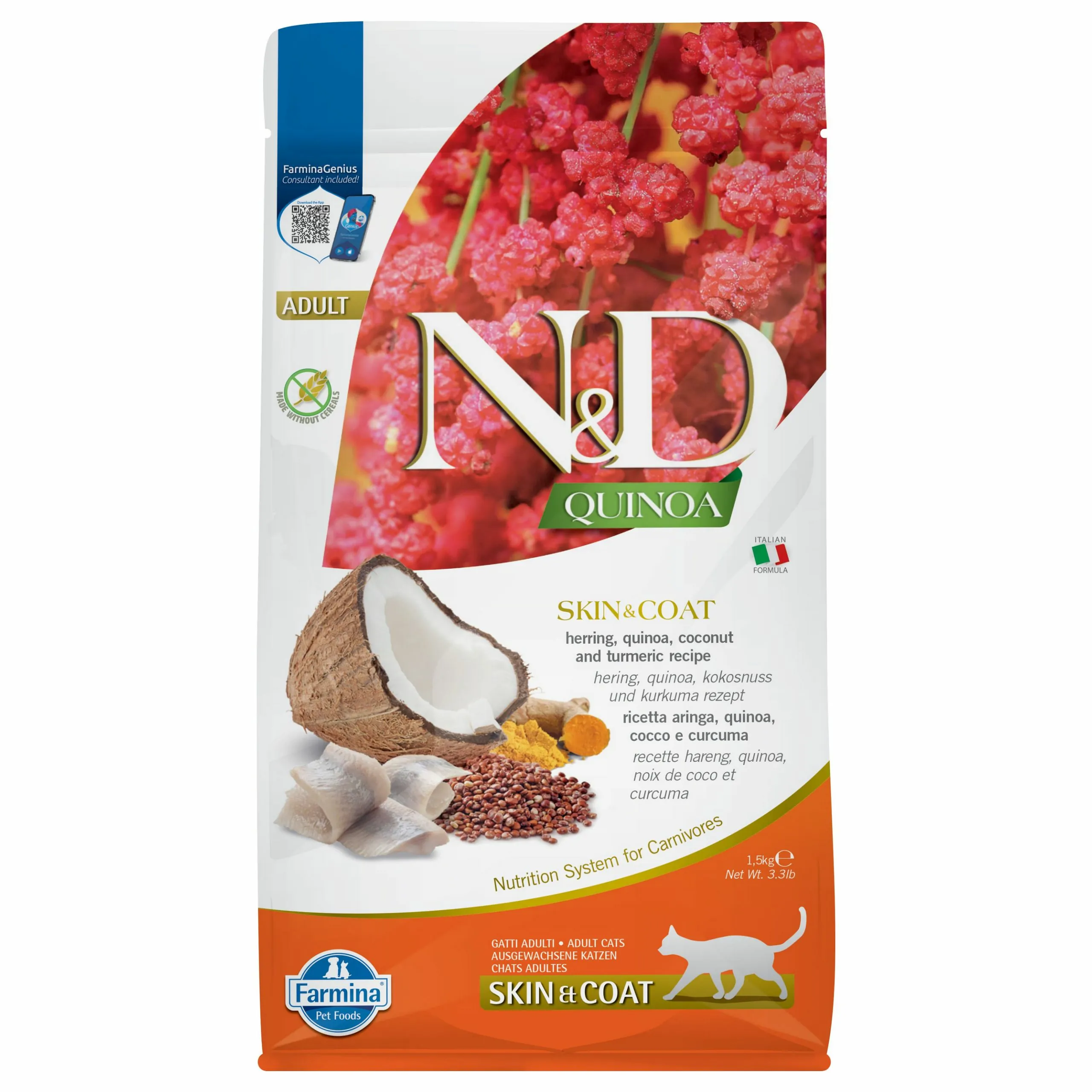 Farmina N&D Quinoa Skin & Coat śledź z quinoa adult 1,5 kg