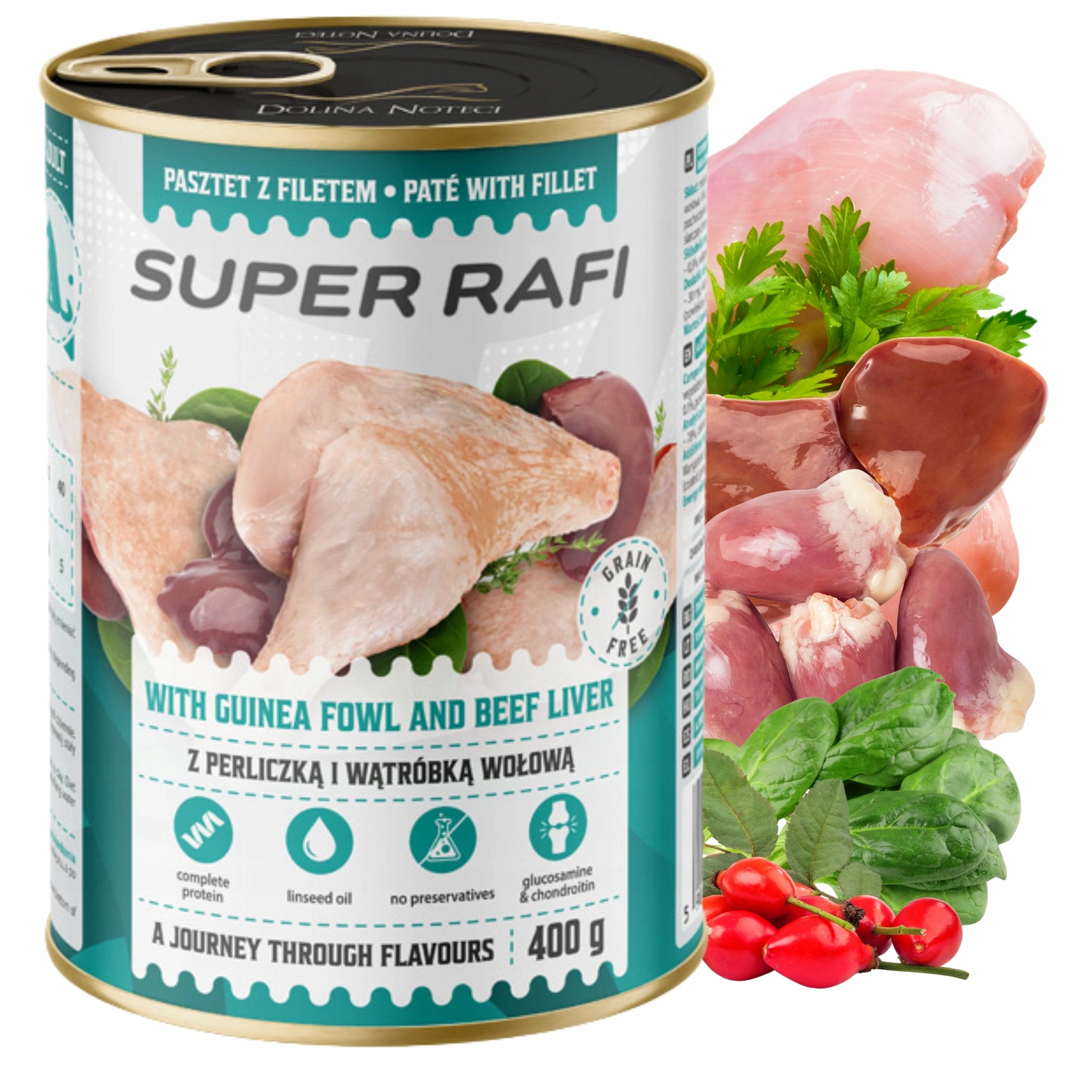Rafi Super Rafi perliczka, wątróbka wołowa adult 400 g