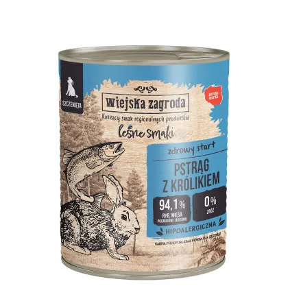 Wiejska Zagroda Leśne Smaki królik, pstrąg junior 800 g