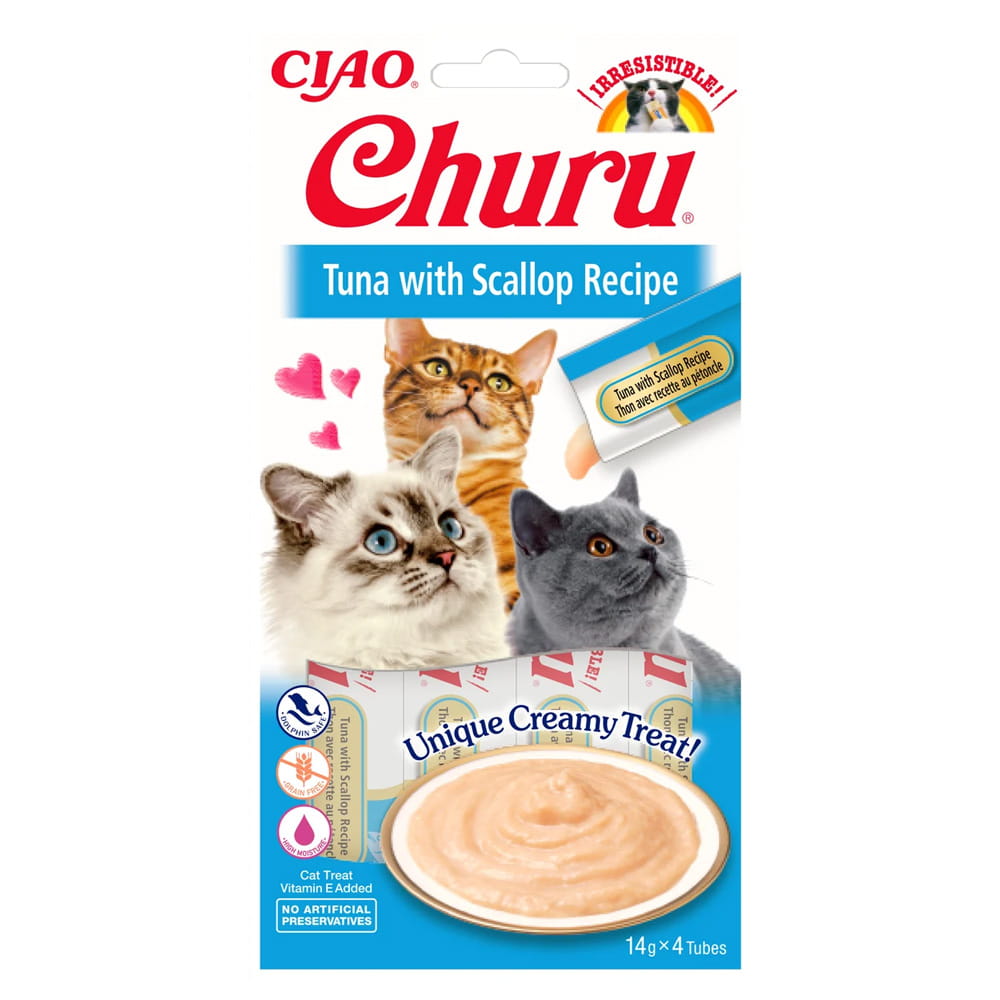 Inaba Churu tuńczyk z przegrzebkami w kremie 14 g × 4