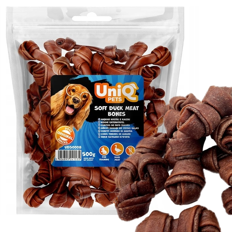 Uniq Pets miękkie kostki węzełki z kaczki 500 g