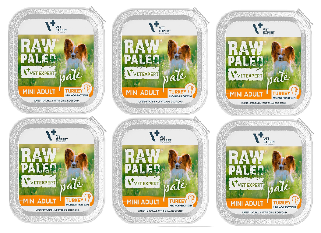 VetExpert Raw Paleo Pate Mini indyk adult małe rasy 150 g × 6