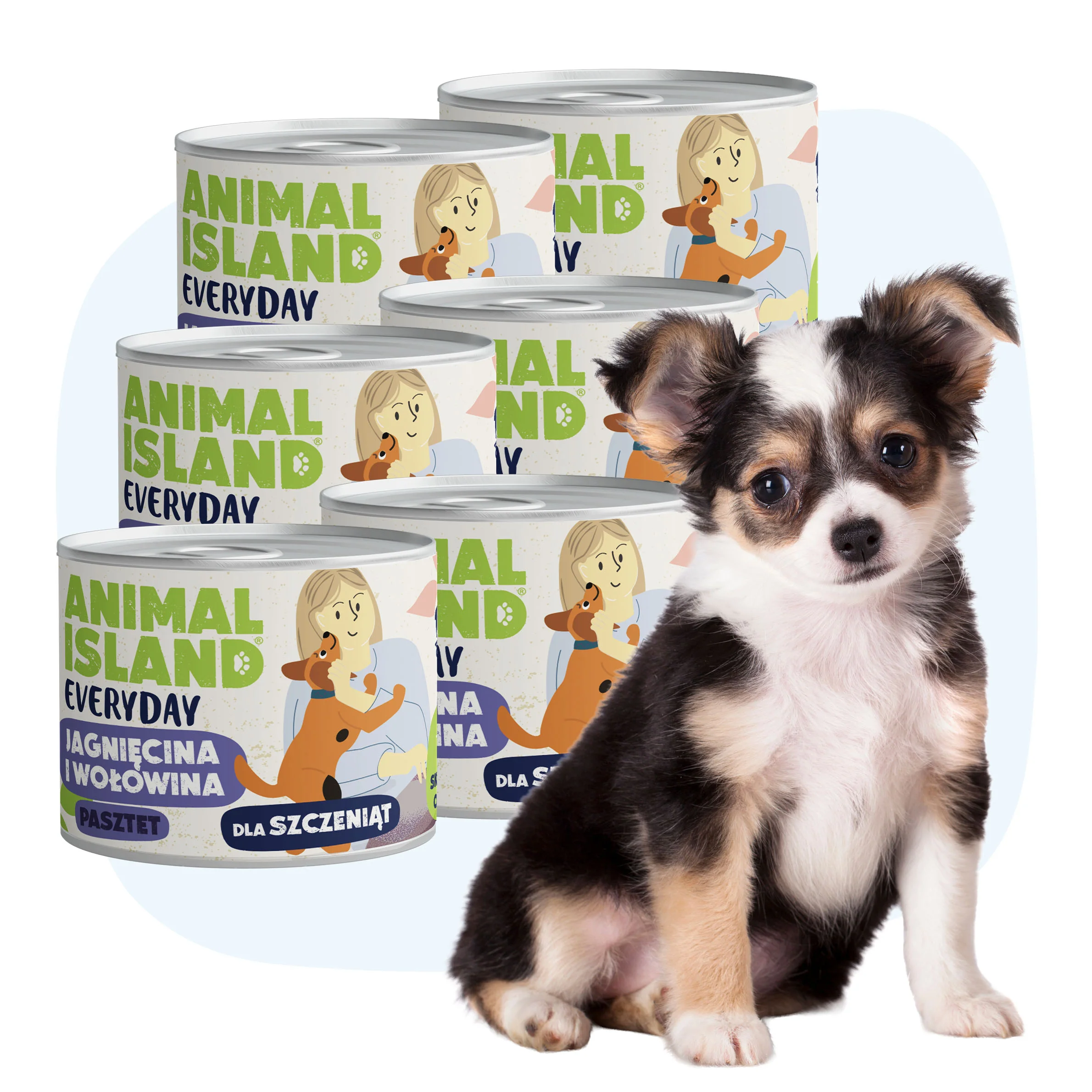 Animal Island Everyday jagnięcina, wołowina puppy 185 g × 6