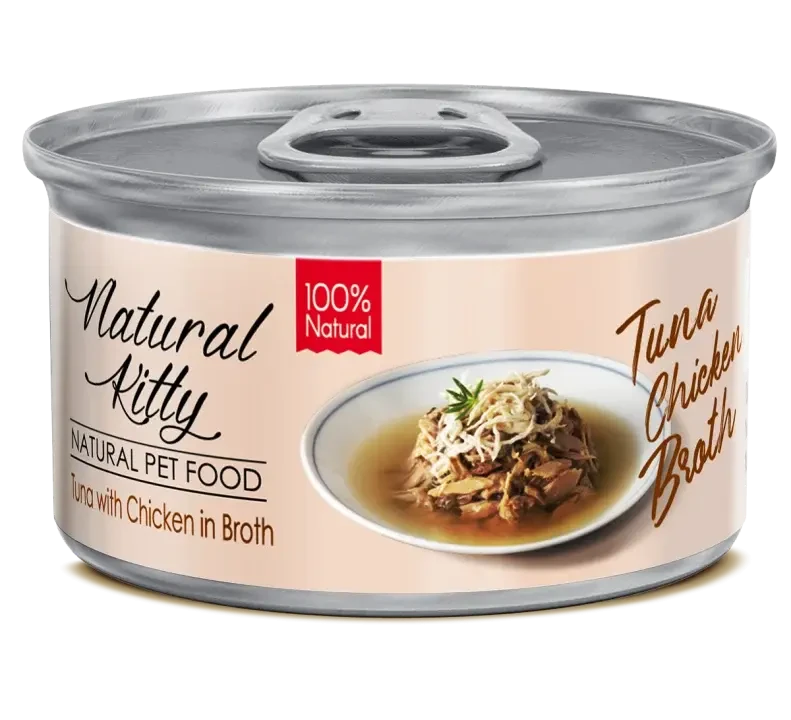 Natural Kitty Sterilised Urinary kurczak, tuńczyk w bulionie 80 g