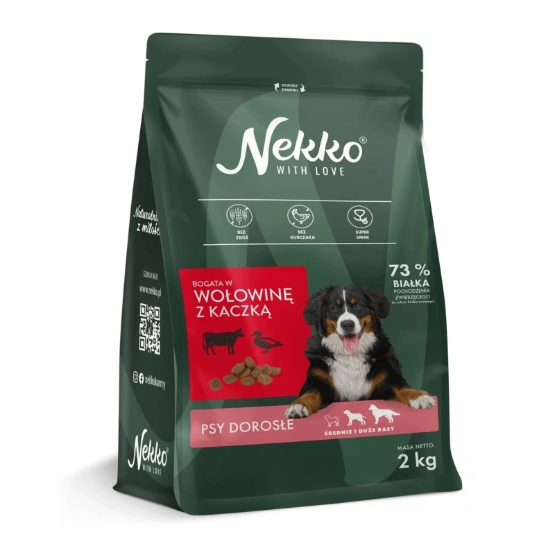 Nekko Gf kaczka, wołowina adult średnie rasy, duże rasy 2 kg