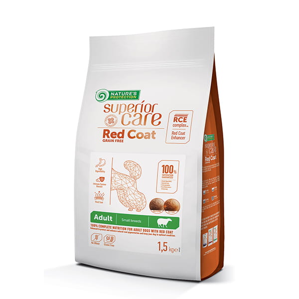 Nature's Protection Superior Care Red Coat jagnięcina, kryl adult małe rasy 1,5 kg