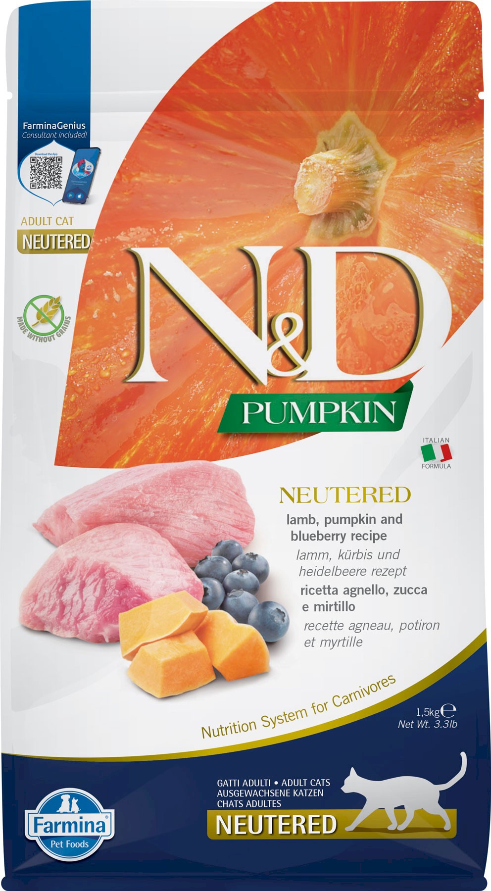 Farmina N&D Pumpkin Sterilised jagnięcina z dynią adult 1,5 kg
