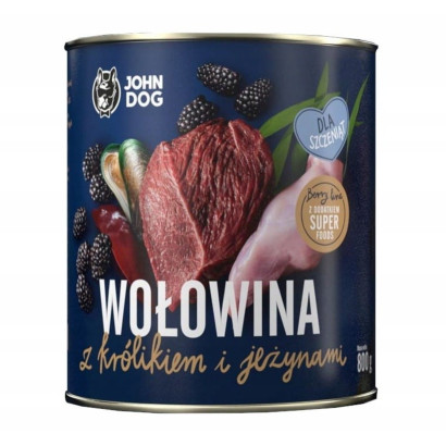 John Dog Berry królik, wołowina puppy 800 g