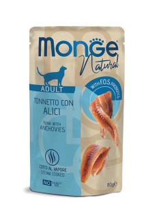 Monge Natural Indoor tuńczyk z sardelą w galaretce adult 80 g