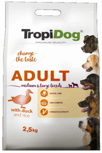 Tropidog Premium kaczka adult średnie rasy, duże rasy 2,5 kg