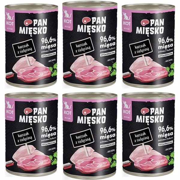 Pan Mięsko kurczak z cielęciną kitten 400 g × 6