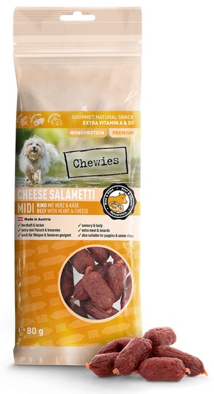 Chewies Cheese Salametti Midi wołowina, ser 80 g