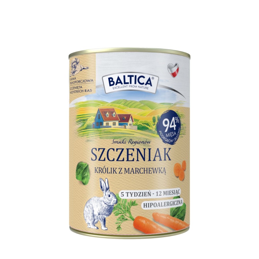 Baltica Smaki Regionów królik z marchewką junior 400 g