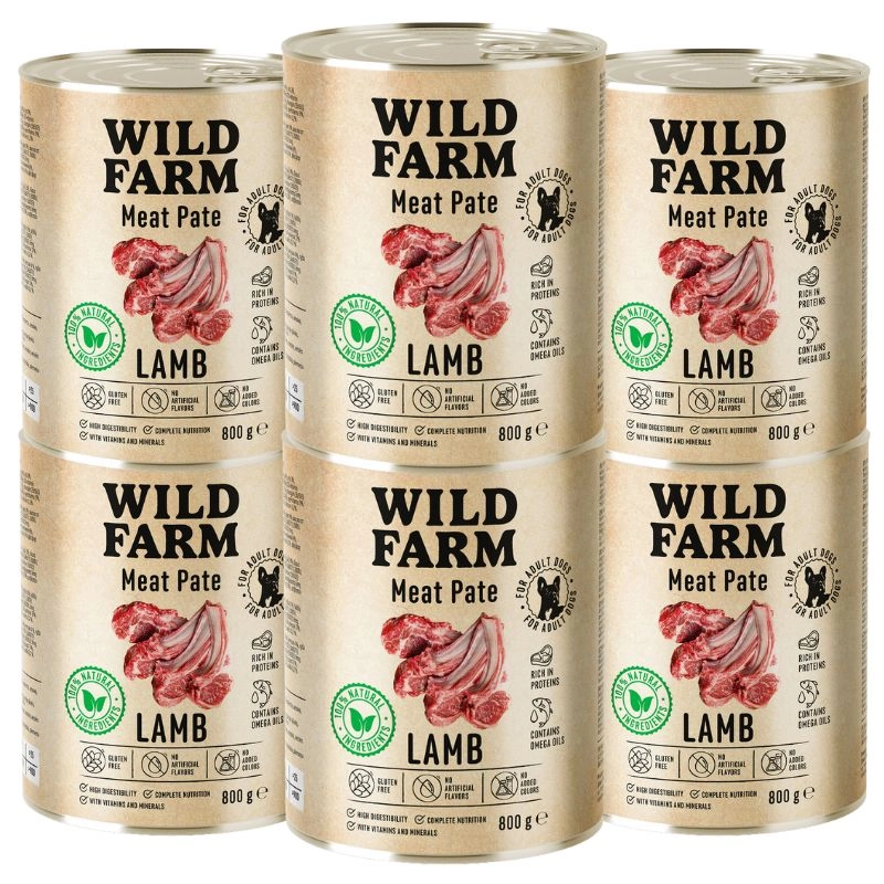 Wild Farm Pate jagnięcina adult 800 g × 6