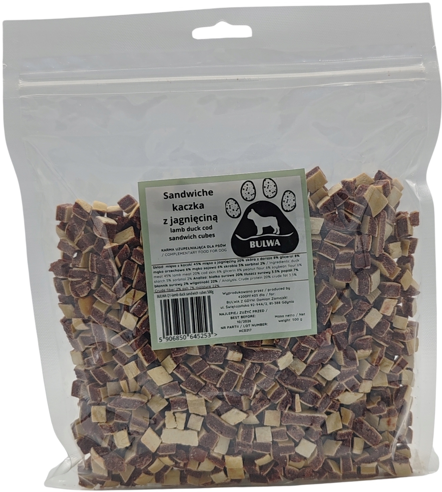 Bulwa kaczka, jagnięcina, dorsz 500 g