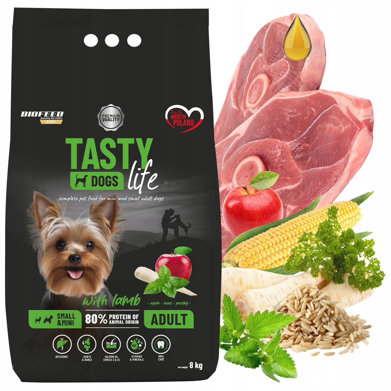 BioFeed Tasty Dogs Life jagnięcina adult małe rasy 8 kg