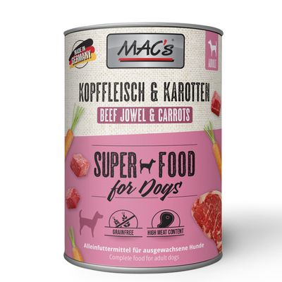 MAC's Superfood głowizna i marchew adult 400 g × 6