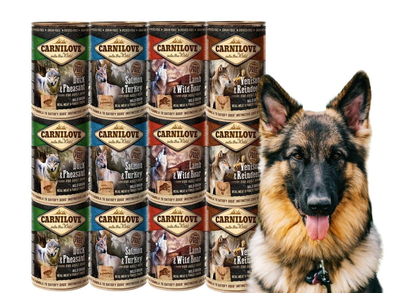 Carnilove Wild Meat bażant, dzik, indyk, jagnięcina, jeleń, kaczka, renifer, łosoś 400 g × 12