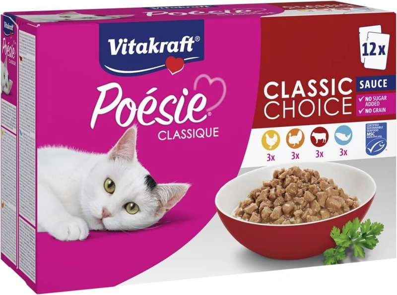 Vitakraft Poesie Classique mix smaków w sosie adult 85 g × 12