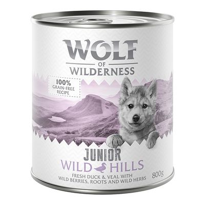 Wolf of Wilderness Little Wolf Of Wilderness cielęcina, kaczka junior 800 g × 6